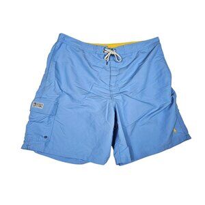 Polo Ralph Lauren Men's 2XB Big & Tall Light Blue Swim Trunks, Cargo Pocket